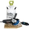 Rodia Meuleuse Spéciale 20.00.085 Kit De Meulage Humide - HS115 Meuleuse D'angle + WGK125 Capuchon De Meulage Humide + Réservoir Sous Pression 5 Ltr.