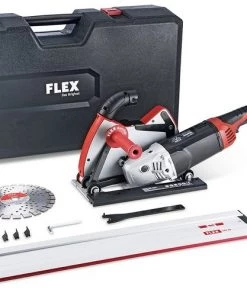 Flex-tools Meuleuse D'angle 494674 DCG L 26-6 230 Set Système De Coupe Diamantée 230 Mm + Rail De Guidage GRS80 800 Mm