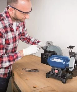 Scheppach Touret Ă Meuler 5903105903 BG200W Meuleuse Double 8 X 6'' Ă Sec Et Humide