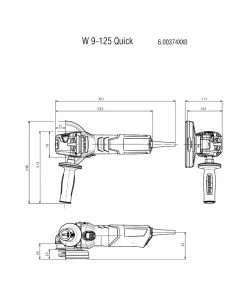 Metabo 600374500 W 9-125 Meuleuse D'angle Rapide 125 Mm