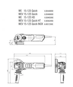 Metabo 600468500 WEV 15-125 Meuleuse D'angle Rapide 125 Mm