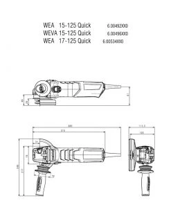 Metabo 600516000 WEV 17-125 Meuleuse D'angle Rapide 125 Mm