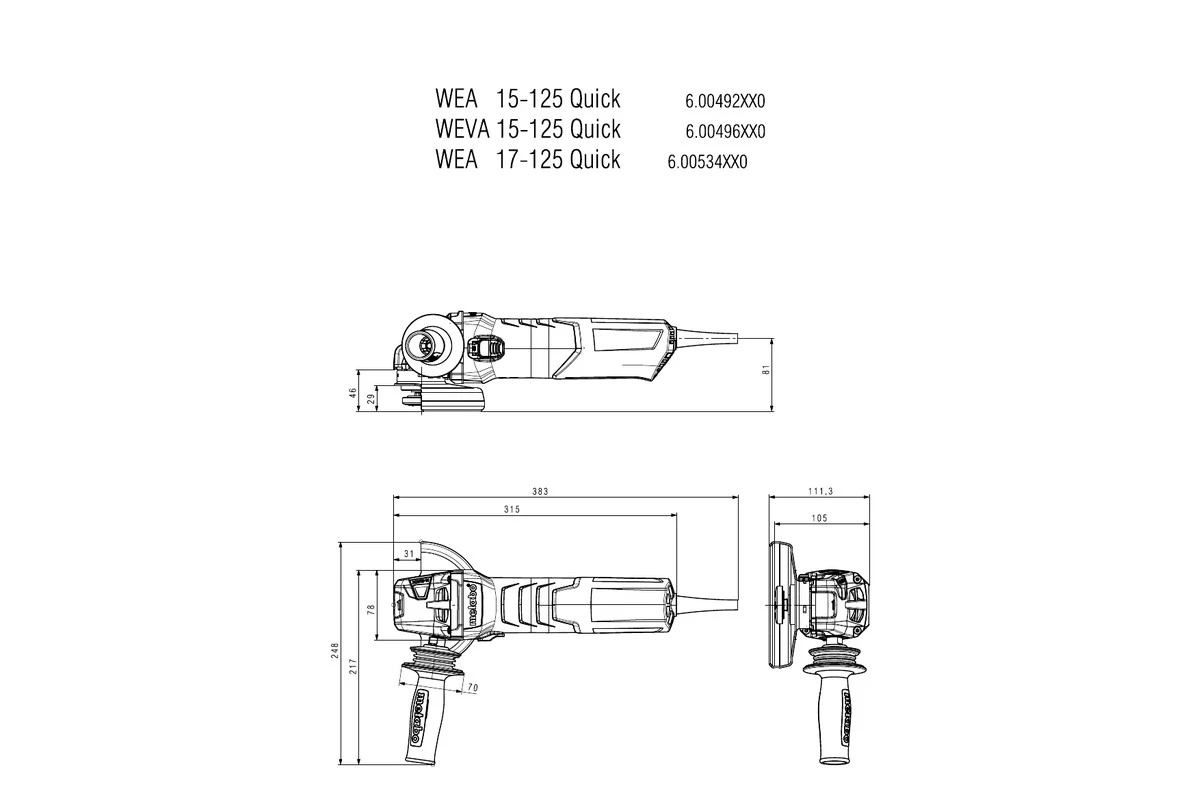 Metabo 600516000 WEV 17-125 Meuleuse D'angle Rapide 125 Mm 1 Metabo 600516000 WEV 17-125 Meuleuse D'angle Rapide 125 Mm