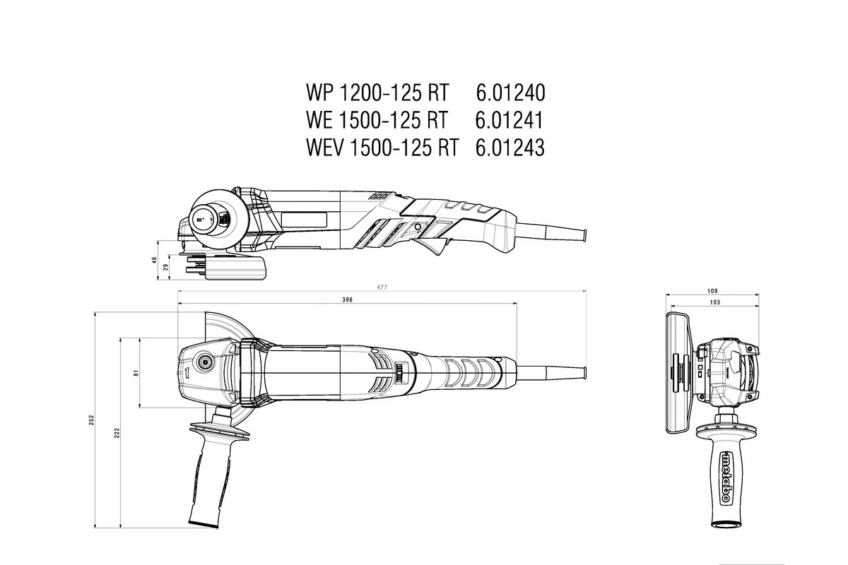 Metabo 601243000 WEV 1500-125 RT Meuleuse D'angle 125 Mm 1 Metabo 601243000 WEV 1500-125 RT Meuleuse D'angle 125 Mm