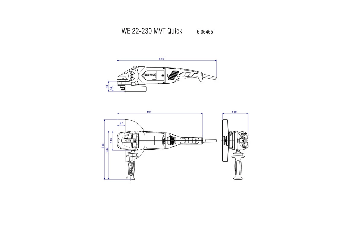 Metabo 606464580 WE 22-230 MVT Meuleuse D'angle 230 Mm 2 Metabo 606464580 WE 22-230 MVT Meuleuse D'angle 230 Mm – Image 2