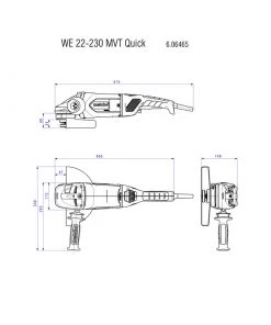 Metabo 606465000 WE 22-230 MVT Meuleuse D'angle Rapide 230 Mm