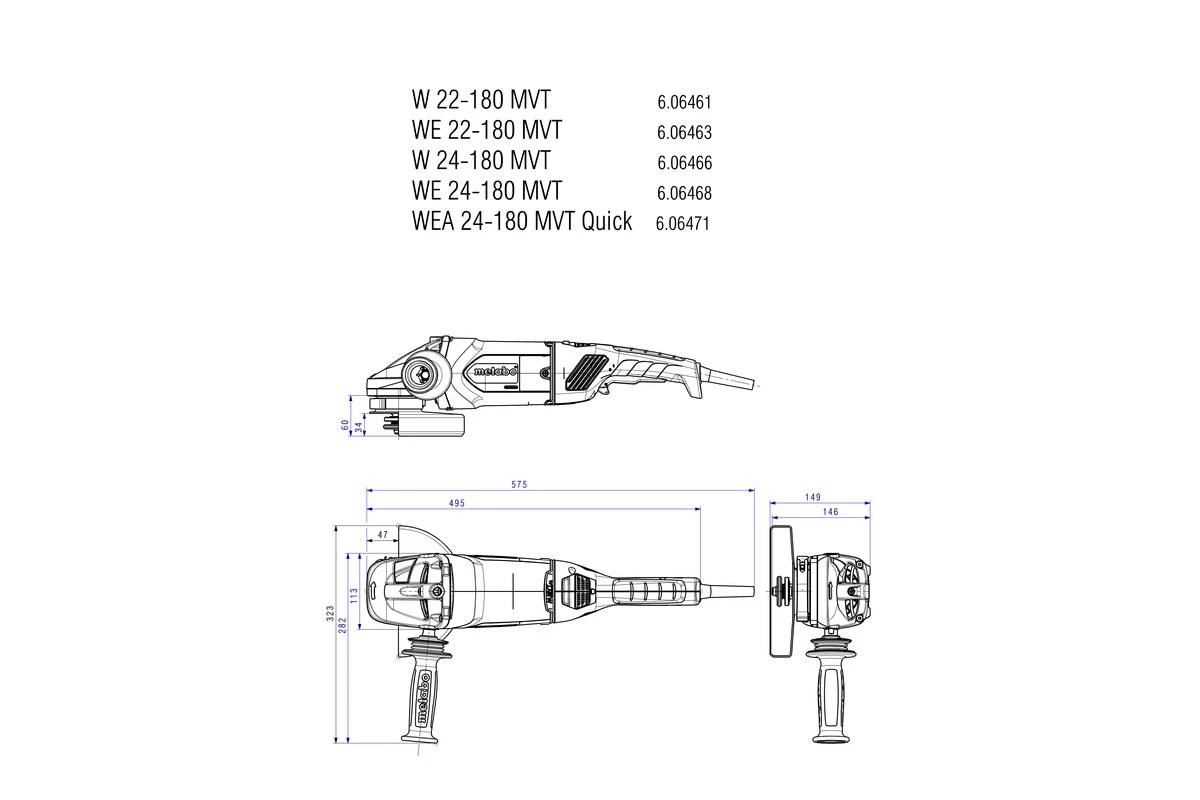 Metabo 606471260 WEA 24-180 MVT Meuleuse D'angle Rapide 180 Mm 2 Metabo 606471260 WEA 24-180 MVT Meuleuse D'angle Rapide 180 Mm – Image 2