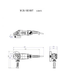 Metabo 606473260 W 26-180 MVT Meuleuse D'angle 180 Mm