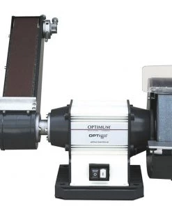 Optimum Touret à Meuler 713101570 GU20S Ponceuse D'établi 200 Mm 600 Watt Avec Meule Et Bande Abrasive