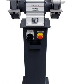 Optimum Touret à Meuler 790025001 Optigrind GU20NS Meuleuse D'établi Avec Arrêt D'urgence Sur La Base 200 Mm 230 Volt