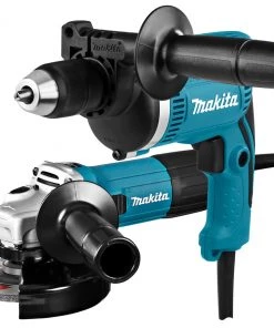Makita Meuleuse D'angle DK0050X1 230 V Combi Set (impact) De Perçage Et De Meulage HP1631 Et GA5030R Dans Coffret