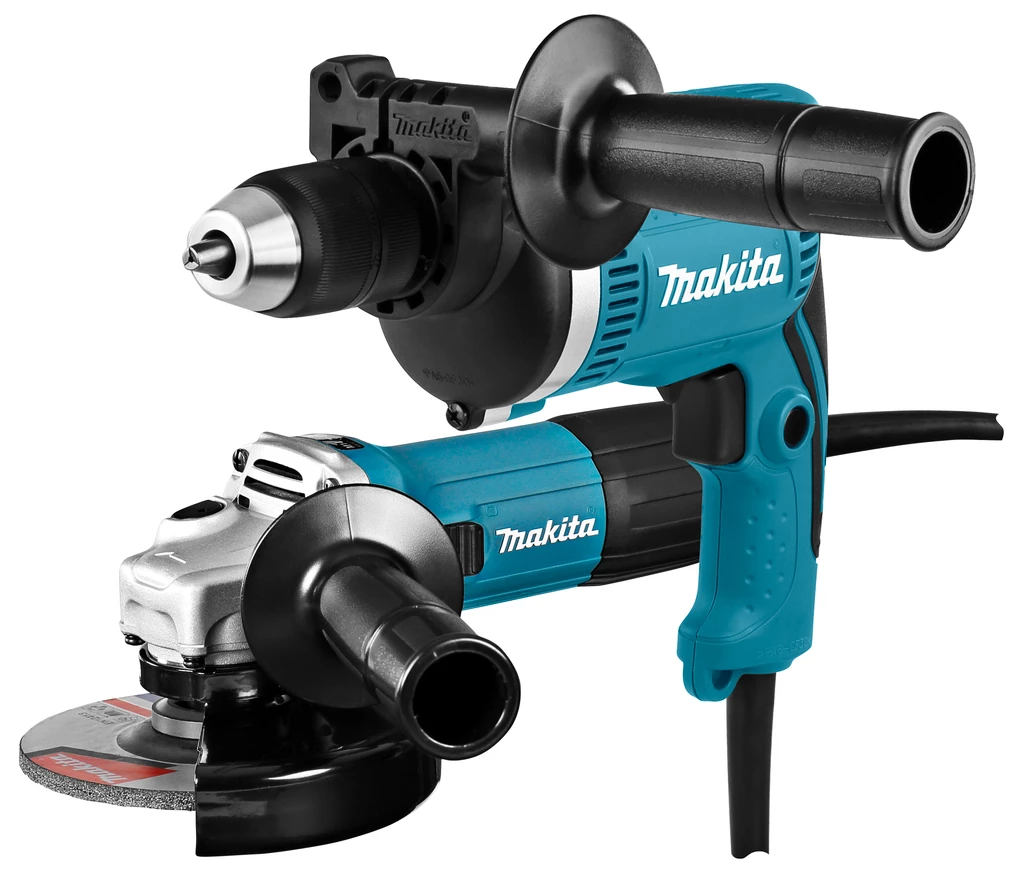 Makita Meuleuse D'angle DK0050X1 230 V Combi Set (impact) De Perçage Et De Meulage HP1631 Et GA5030R Dans Coffret 1 Makita Meuleuse D'angle DK0050X1 230 V Combi Set (impact) De Perçage Et De Meulage HP1631 Et GA5030R Dans Coffret