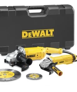 DeWalt Meuleuse D'angle DWE492SDT-QS Jeu De Meuleuses D'angle - 230 Mm 2200 Watts + 125 Mm 1000 Watts